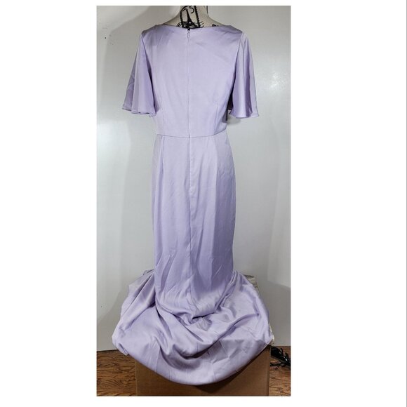 Vince Camuto Asymmetrical Formal Gown, Lilac, Womens Size 12 - Picture 4 of 7